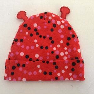 GERBER BABY POLKA DOT LADYBUG COTTON HAT NWT 24 M